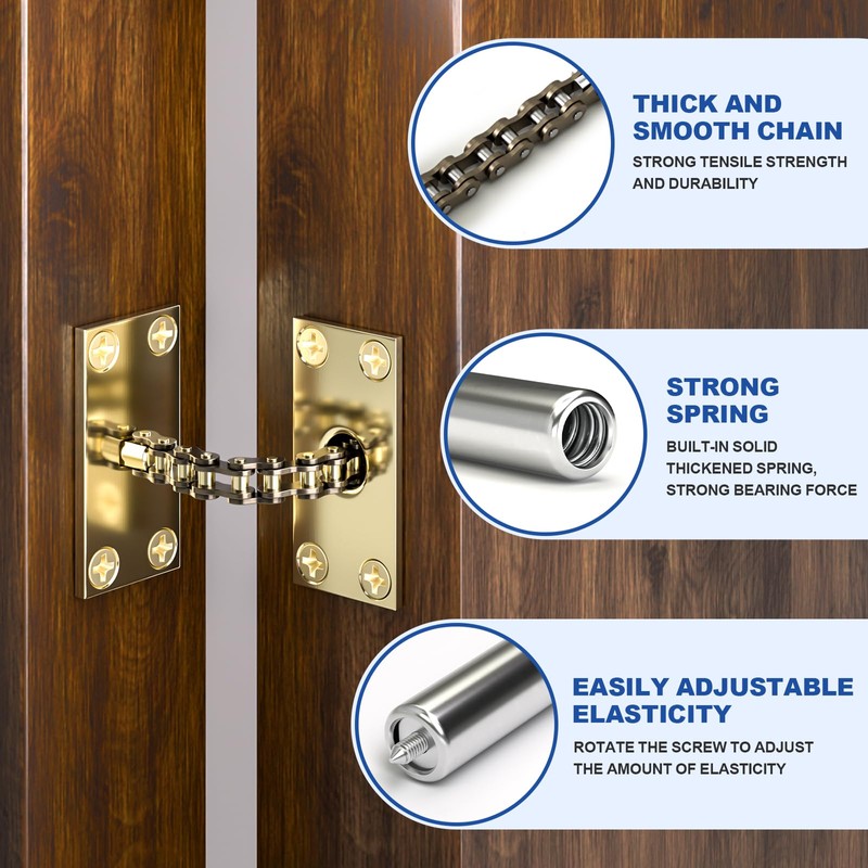 Bwintech 1 Pc Gold Finishing Door Closer for Internal Doors,Suitable