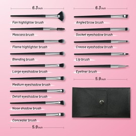 Maymerry Eyeshadow Brushes, Makeup Brushes for Eyeshadow, Blending, Eyebrow, Eyeliner, Precision, Fan, Concealer, 14Pcs Eye shadow Brush Set Soft Synthetic Eye Makeup Brushes
