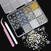 VOTACOS 200+PCS 3D Flower Nail Charms, Black Nail Gems Pearls