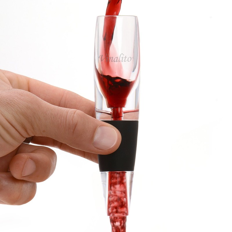 Vinalito Mini Travel Wine Aerator and Decanter with Velvet Travel