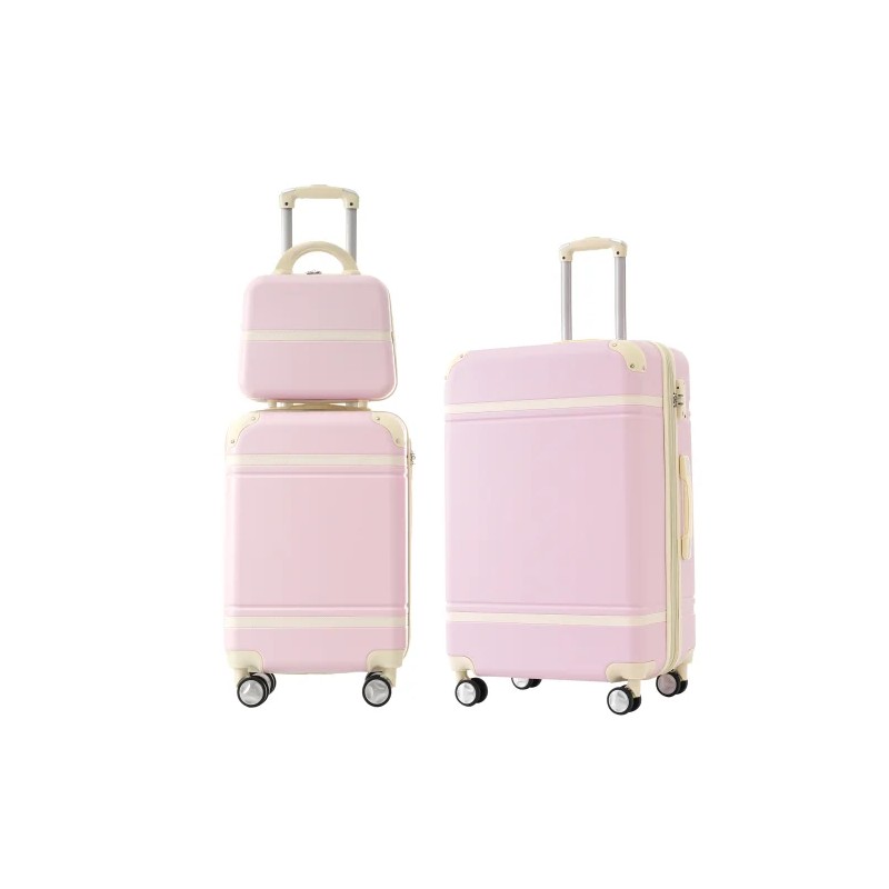 FCJ Luxury 3-Piece Hardshell Luggage Set 20x24 Spinner Suitcase with