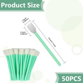 Pack of 50 Cleaning Sticks, Cotton Buds, Long Cotton Buds, Large Head, Polyester Fibre, Rectangular Cotton Buds, Detailing Cotton Buds for Camera, Lens, Inkjet Printers