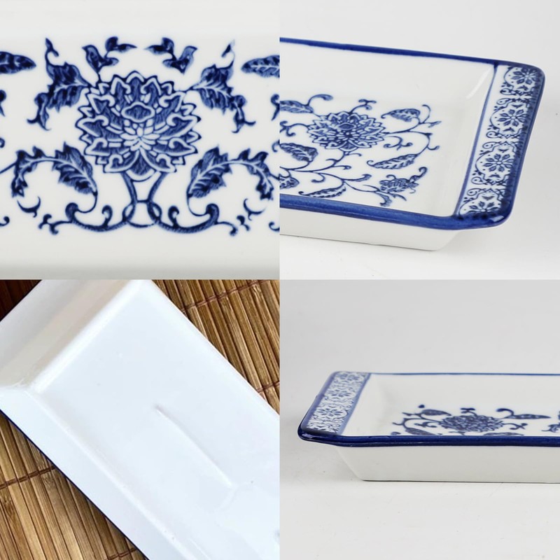 11" Blue and White Porcelain Serving Tray, Blue and White
