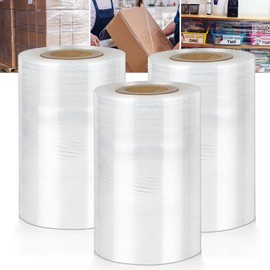 3 Rolls of Packaging Film, Packaging Film Roll, Transparent Packaging Film, 10 cm Wide, Packaging Film for Furniture, Transparent Stretch Film Roll for Furniture, Moving, Pallets, Transport