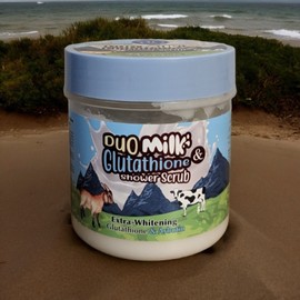 R & D Care Duo Milk & Glutathione extra whitening shower  scrub with glutathione & Arbutin.