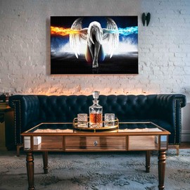 Jigsaw Puzzle 1000 Piece Ice Fire Angel Adult Puzzle DIY Kit Wooden Puzzle Modern Home Decor Unique Gift