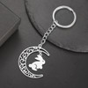 Llavero de conejo de acero inoxidable para mujer, diseño de