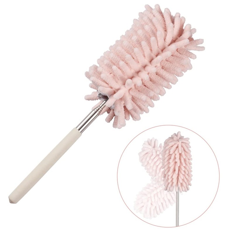 JSCARLIFE Microfiber Duster Brush,Feather Duster Extendable Duster with Extra Long