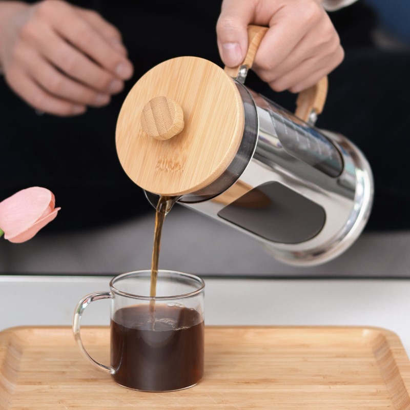 Sivaphe No-Plastic French Press Coffee Maker 34 oz, Borosilicate Glass