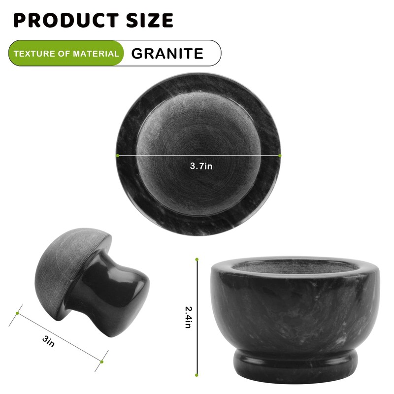 Comie Marble Mortar and Pestle Set,Mushroom Shaped Pill Crusher and