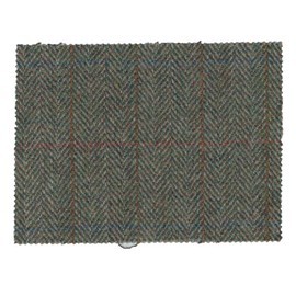 Harris Tweed Fabric Cloth Genuine 100% Pure Virgin Wool - Moss Green - 20 x 15cm (Sample)