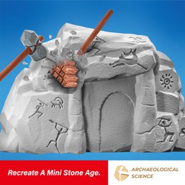 EDUMAN Stone Age Fossil Digging Kit for Kids, Dig Up 10+ Prehistoric Fossils, Fossil Hunting Kit for Kids, Archaeology Excavation Kit STEM Educational Science Dig Kit Toy Birthday Gift for Boys Girls