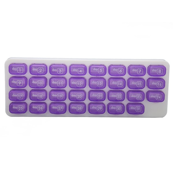 Monthly Pill Organizer, 4 Weeks Pill Case Moisture-Proof, 31 Day 4 Week Pill Cases Small Compartments to Hold Vitamin and Travel Medicine Organizer Once a Day