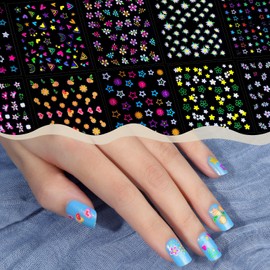 FANDAMEI Nail Stickers for Girls, 30 Sheets Cute Kids Nail Stickers for Nail Art, Self-Adhesive 3D Nail Art Decals, Nail Decals for Kids, Girls, Women, Little Girl Nails for Design