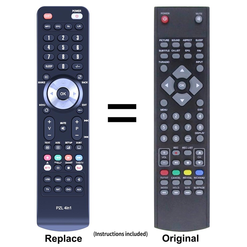 Replacement Remote Control for Denver LED-4969T2CS LED-5569T2CS LED-6569T2CS