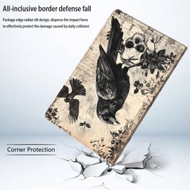 Bxgolkgd Tablet Case for 6.8" Kindle Paperwhite (11th Generation-2021) & Kindle Paperwhite Signature Edition,Auto Wake/Sleep Function,Vintage Raven Skull
