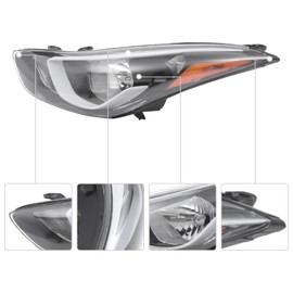 LYNICESHOP Halogen Headlight Lamp, Projector Headlamps Assembly, for 2014 2015 2016 Hyundai Elantra (Submodel: GL, GLS, L, Limited, SE, Sport) (Driver Side)