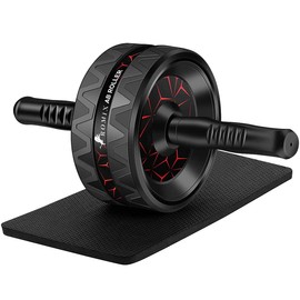 Premium Ab Roller Exercise Wheel. Extra Thick Non-Slip Knee Mat, Abdominal Exercise Equipment Workout Trainer Machine for Men Women Abs Core Rollout Body Fitness Muscle Strength Training Home Gym