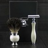Vintage Replacement Bare Blade Safety Razor Badger Shaving Brush Gift