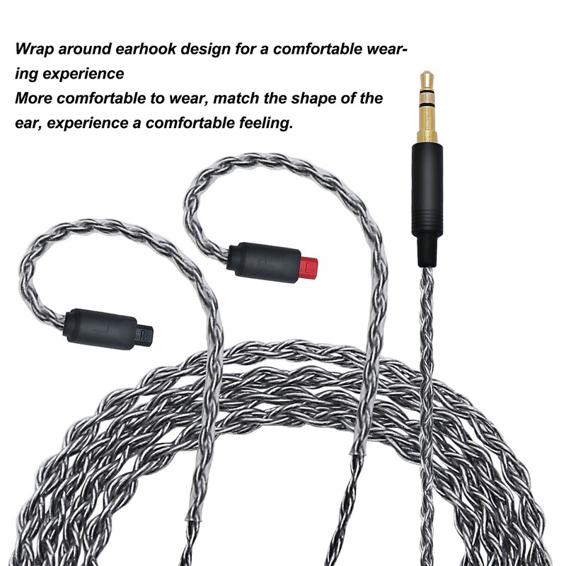 Headphone Cable 4 Strands Silver Plated Copper Anti Stangling 3.5MM