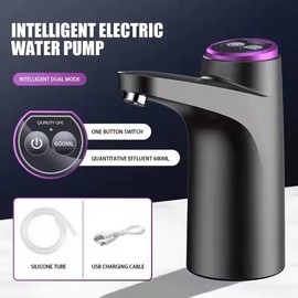 USB Rechargeable Water Dispenser Without Detachable Base for 5 Gallon Bottles - Portable Dispenser with 1200mAh Battery - Smart and Automatic - Ideal for Home, Office, and Outdoor Use (Smart Black)