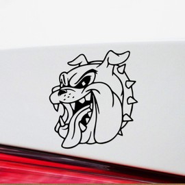 Decal Stickers of Bulldog Head 1 (Black) (Set of 2) Luxury Weatherproof Vinyl Decal Stickers for Laptop Desktop Smartphone Car Dirt Bike Wall Room Mason Jar Bathtub Door Skateboard - ANDstic518795BL