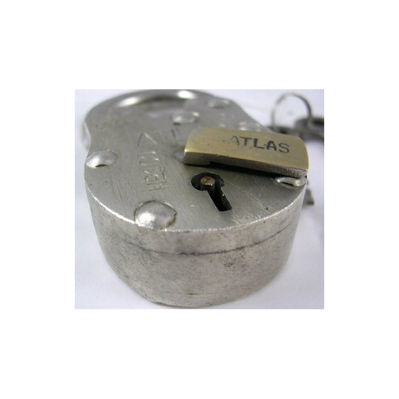 Large Iron Antique Style Replica Atlas Padlock with 2 Keys