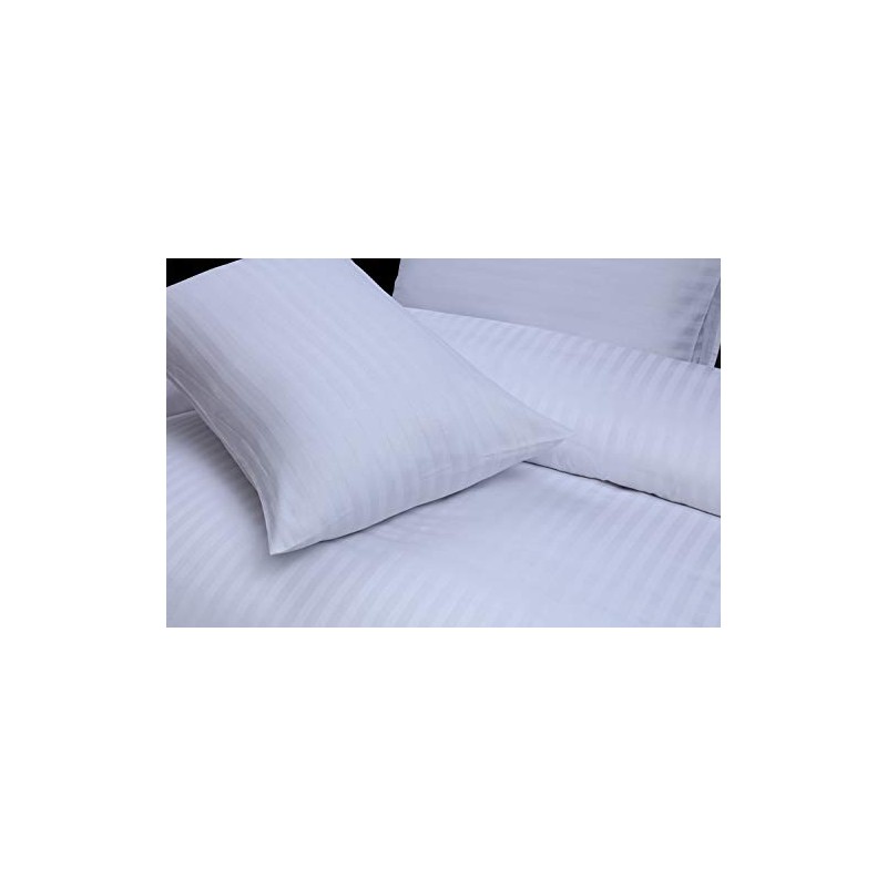 DTEX HOMES 2 Pillowcases Satin Stripes 100% Egyptian Cotton Envelope