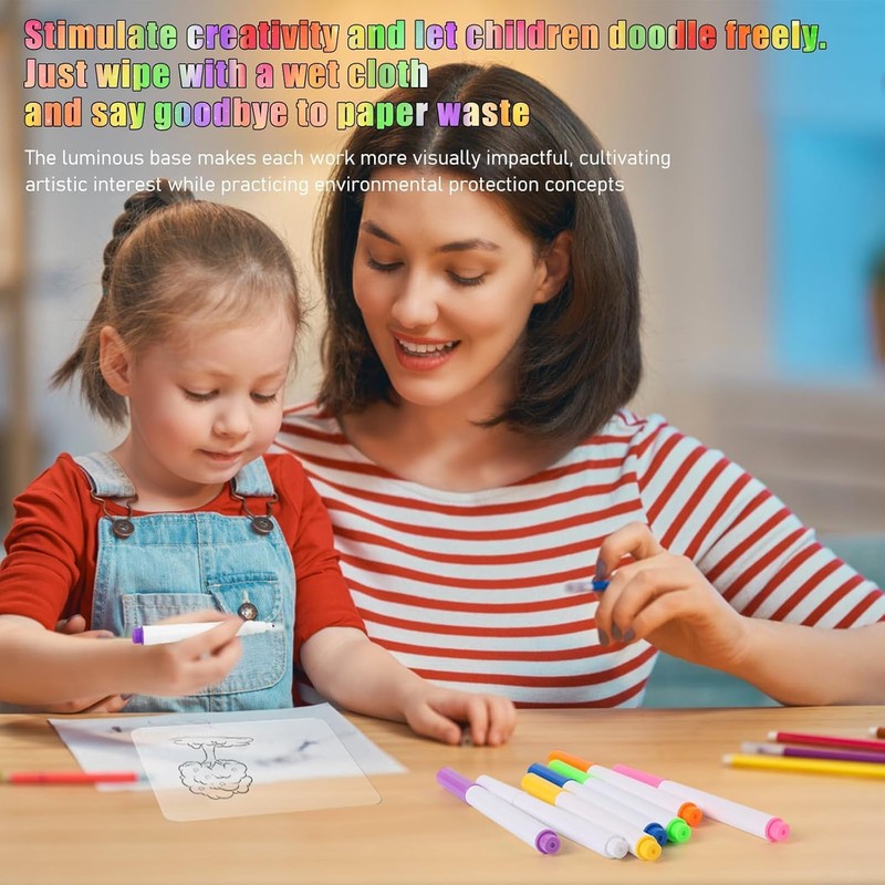 Magic LED Note Board, 7 Color Light-Up Acrylic Memo Board
