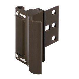 Prime-Line U 114707 New and Improved Door Reinforcement Lock with Integral Pull – Add Extra, High Security to Your Home and Prevent Unauthorized Entry – 3 in. Stop, Solid Brass, Bronze (Single Pack)
