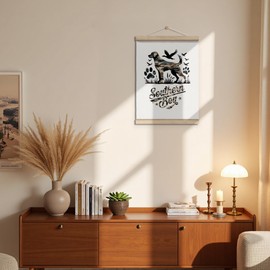 OFJE Southern Boy Hunting Dog Poster Hanger Frame, Trendy Camouflage Wall Decor Posters with Wooden Frames, Labrador Western Hunting Boy Wall Hanging Decor for Bedroom Living Room Office, 12x16 Inch