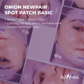 IsNtree Onion Newpair Spot Patch Basic 24 patches (10mmx12ea/12mmx12ea) | Patches in 2 sizes | Blemish care | Water-resistant for daily use