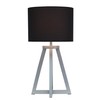 Simple Designs LT1069-GYB Interlocked Triangular Wood Fabric Shade Table Lamp,