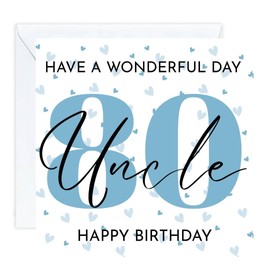 uncle Happy 80th Birthday Card 80 age (envelope Included)