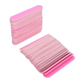 Lima para uñas, 100 piezas de búfer de uñas profesional de doble cara, herramienta de manicura para tiras de pulido de lijado, herramienta de pedicura para manicura y archivos (Rosado)