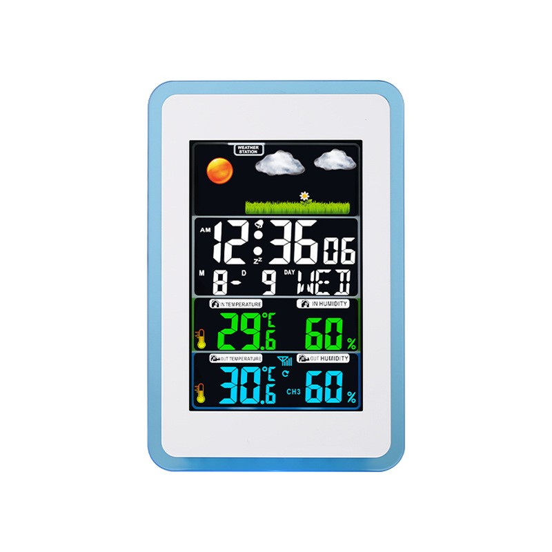 Multifunctional Wireless Home/Office Weather Station Color Digital Display Clock 433MHz