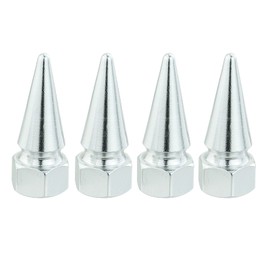 Lunsom Spike Valve Caps Tire Air Stem Rim Cap Cover Aluminum Accessories Fit Most Vehicle Truck Motorcycles Bikes (4PCS Silver)