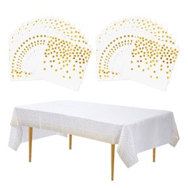 40 Pieces of Napkins and 1 Piece of Tablecloth, Birthday Napkins, Party Tablecloths, Party Accessories, Napkin Patterns, Colored Napkins (White)