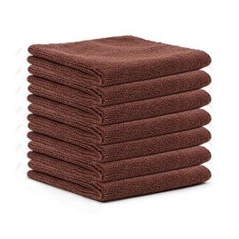 Pack of 10 Microfibre Cleaning Cloths 30 x 30 cm Brown All-Purpose Cloths Soft Cleaning Cloth Microfibre Cloths Absorbent Kitchen Towels Tea Towels Lint-Free Washable Cleaning Cloths for Home Car