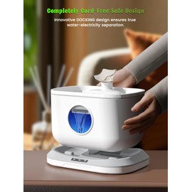 Petlipo Cat Water Fountain Cordless 2.5L/84Oz, Battery Operated Water Fountains for Cats Indoor Drinking with 3 Modes & 180° Motion Sensor, 23dB Quiet Automatic Water Dispenser for Dog, Pet, White