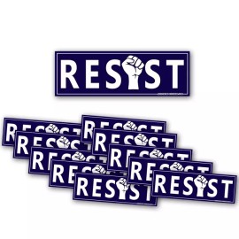 Deez Street Designz Impeach TRUMP RESIST 3" MINI Stickers Raised Fist Political Decals BLUE 10 Pack