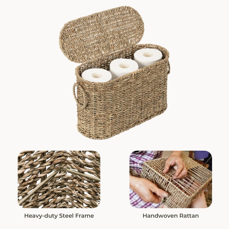 StorageWorks Toilet Paper Storage with Lid, Toilet Paper Storage Holder