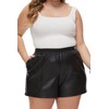Fahsyee Plus Size Black Shorts - Faux Elastic High Waisted