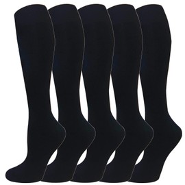 Warm Knee High Socks for Women&Men-Thermal Cotton Socks for Hiking,Work,Winter(5 Black Pack Women)