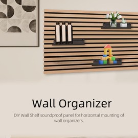 XQZMD Shelf for Acoustic Panels, Metal Floating Wall Shelves for Wall Organiser, Wall Container for Acoustic Panels, Wall Organiser for Kitchen, Office, More (15 x 10 cm)