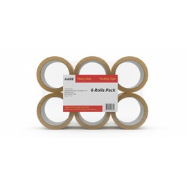 AARB Heavy-Duty Packing Tape, 1.88 Inch x 60 Yards, 6 Rolls, Clear, Tear Resistant