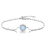 YAZLIND S925 Sterling Silver Adjustable Bracelet Fashion Simple Round Opal