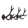 Rustic 4-Point Deer Antler Cast Iron Wall Hook 5.6 Inch