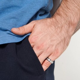 RIOSO 16Pcs Men's Stainless Steel Rings Cool Silver Band Ring for Women Men Simple Wedding Engagement Ring Set, Metal, No Gemstone