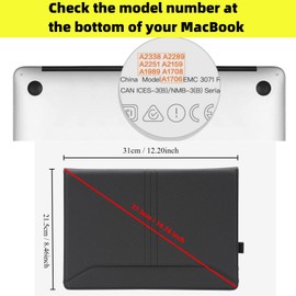 TYTX Compatible with MacBook Pro 13 inch Leather Case with Vents and Stand Function 2024 2023 2022-2016 M2 M1 (A1989 A1706 A1708 A2159 A2289 A2251 A2338) Protective Leather Case for Laptop, Black